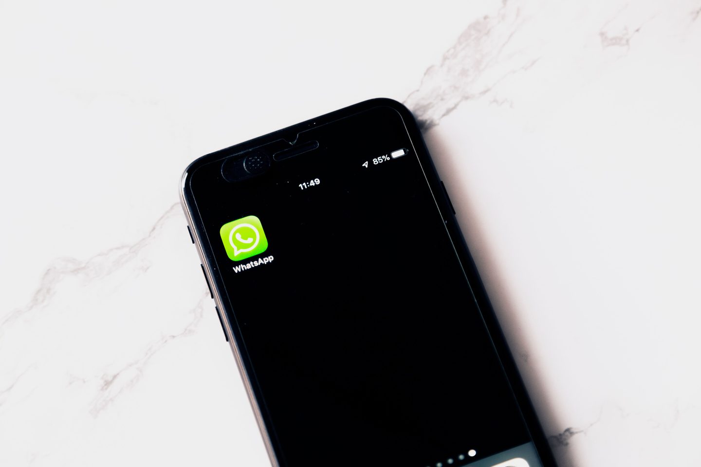 Whatsapp on a Smartphone Whatsapp on a smartphone, representing UCSTAK's WhatsApp Business Messaging feature.