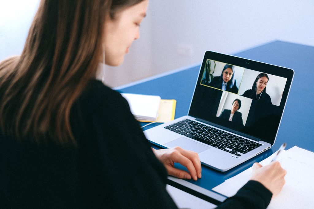 People on a video call, representing UCSTAK's Barge-In feature.